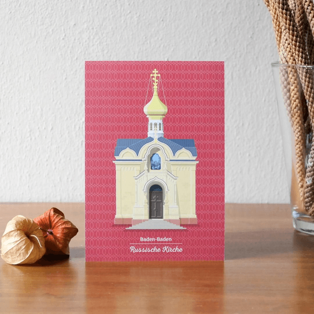 Postkarte "Russische Kirche, Baden-Baden"