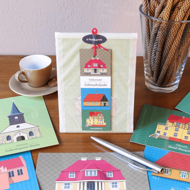 Postkarten-Geschenkset &quot;Rot&quot; (6 Falkensee-Motive)
