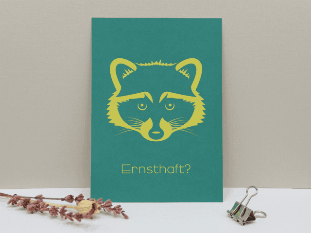 Karte Waschbär &quot;Ernsthaft&quot;